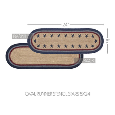 My Country Oval Runner Stencil Stars 8x24 - The Fox Decor